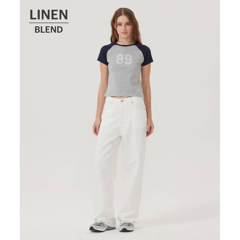リー LEE ウィメンズ リネン リラックスフィット デニムパンツ エクル LE2602IP76EC 391816