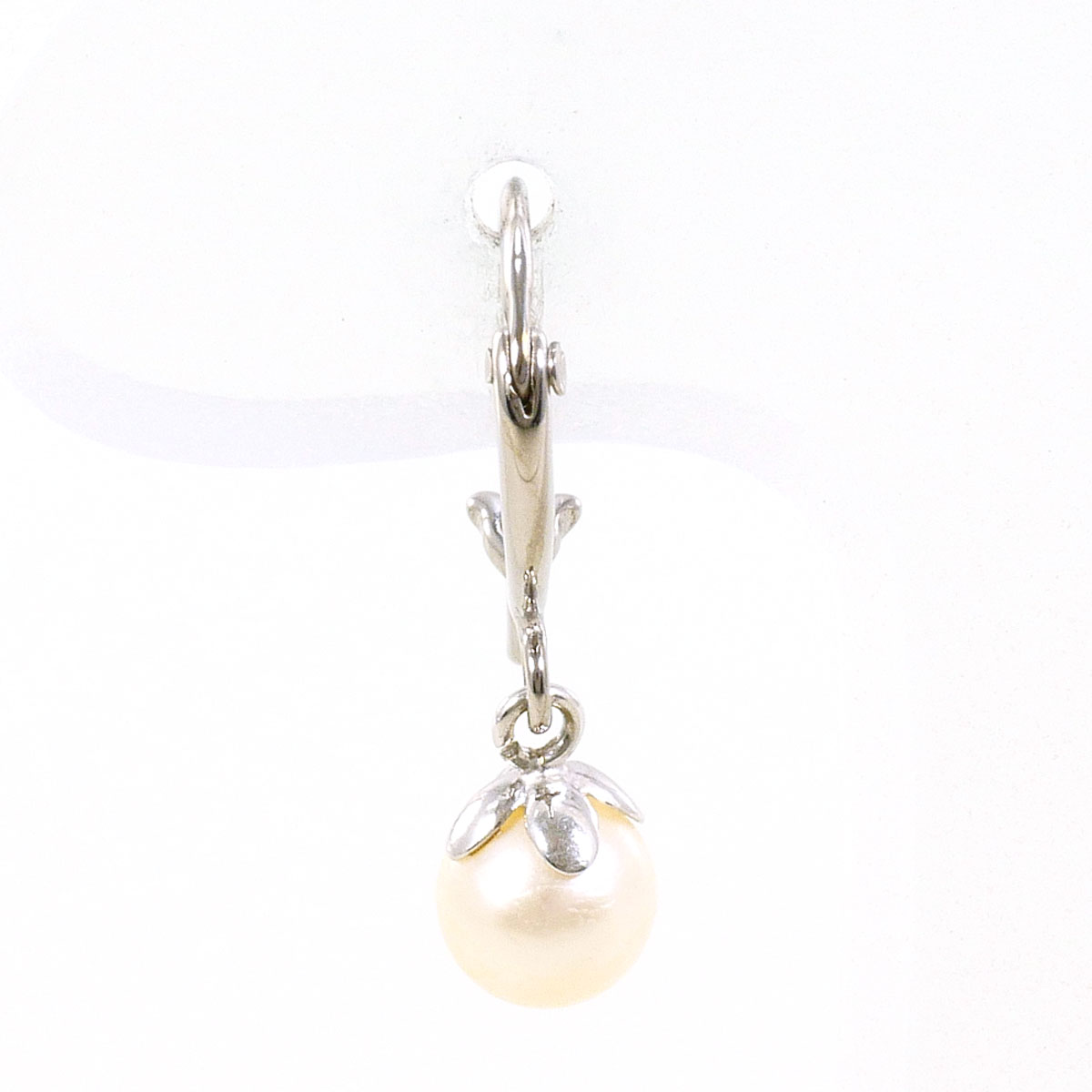 K14 14金 WG ホワイトゴールド ピアス(片耳) パール（真珠） 総重量約0.4g レディース 中古