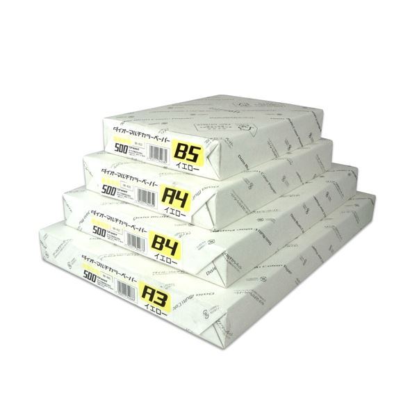 (まとめ）大王製紙 マルチカラー紙 CW-620C A4黄色500枚(×5セット)