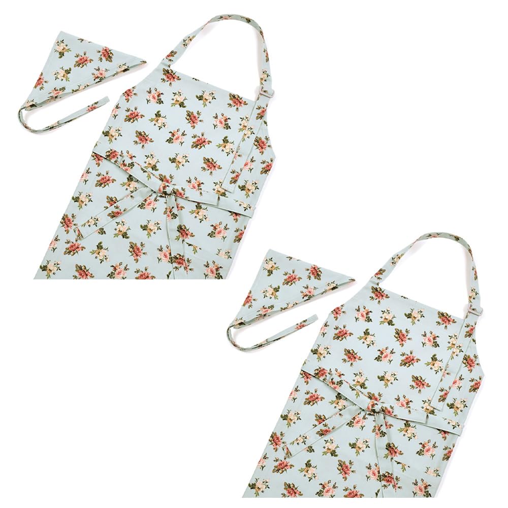 LAURA ASHLEY/COLORFUL CANDY STYLE エプロン(150～160)三角巾付き Ena’s Garden 2枚セット おしゃれ エプロン キッズ 子供 子どもエプロン 子供用