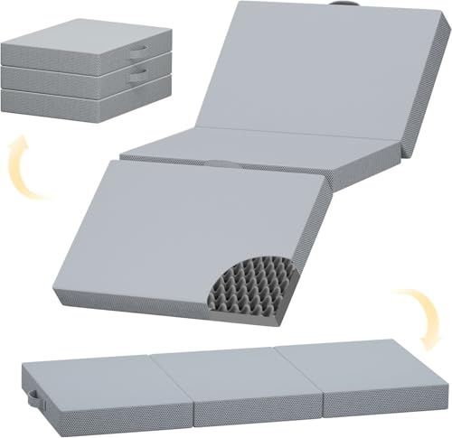 マットレス 折り畳みマットレス 高反発 シングル セミダブル 布団 敷布団 ベッドマット 寝具 三つ折り ベッド 厚さ8CM 来客用布団 コンパクト収納 洗えるカバー 凹凸加工 抗菌防臭 オールシーズ