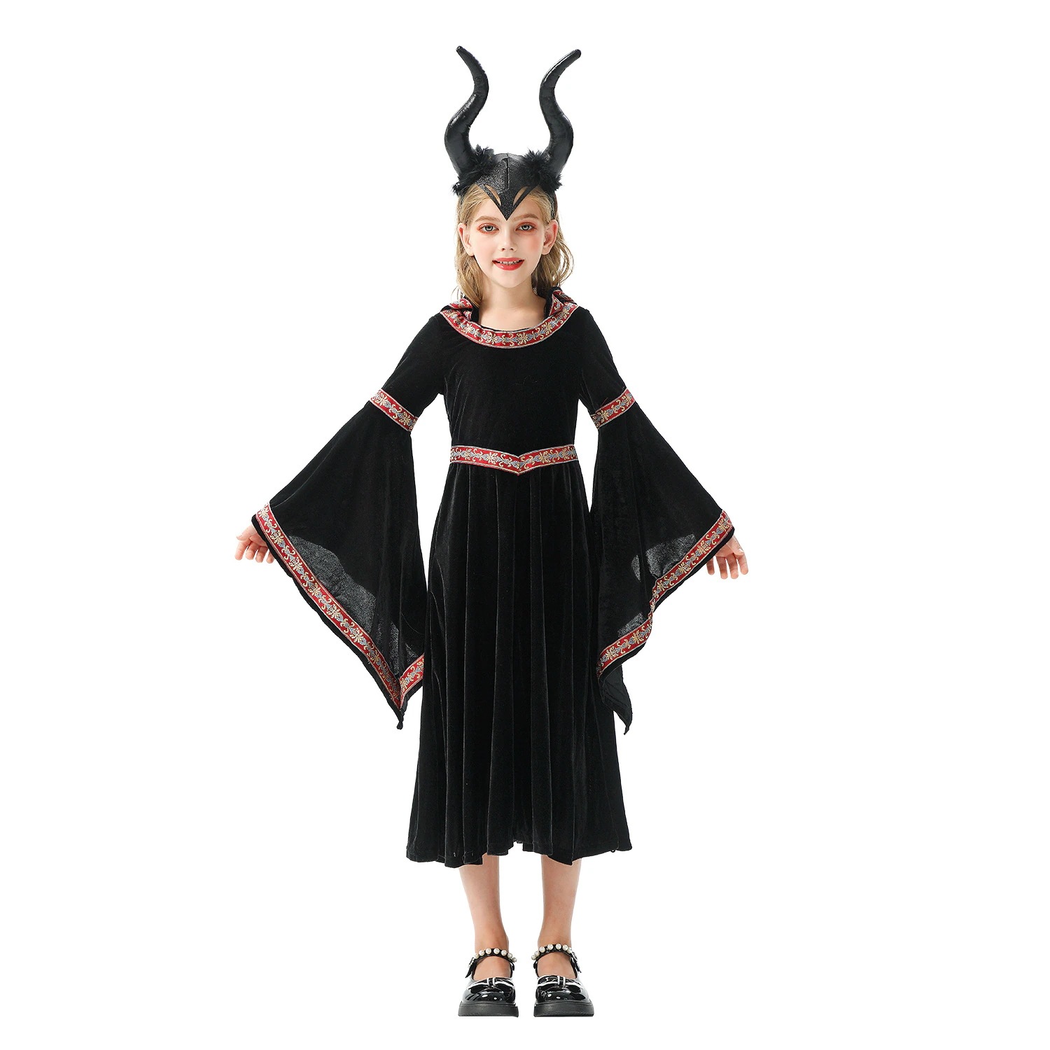ハロウィンの子供用コスチューム レトロ宮殿 子供服 魔女 赤ずきん 中世 ルネッサンス ドレス ヨーロッパとアメリカ