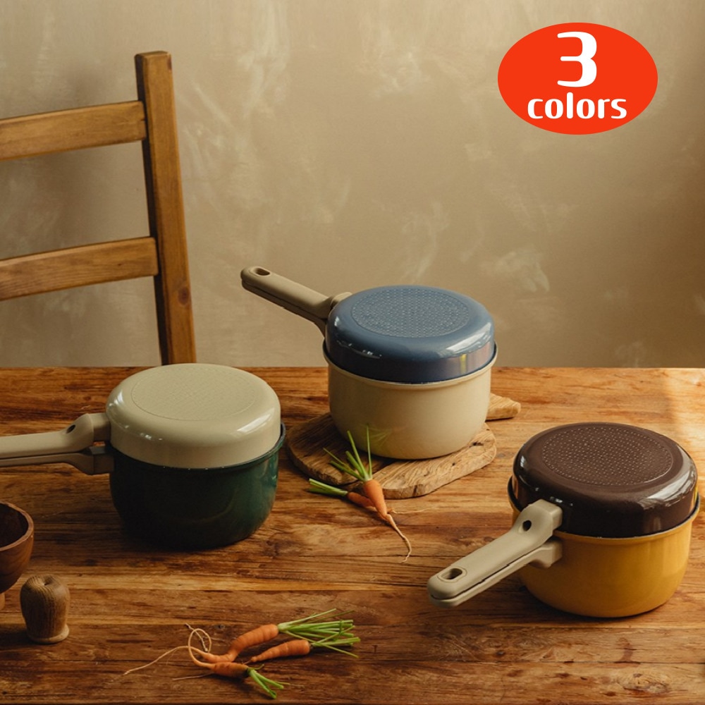 [1+1] どんぐりマルチパン便数鍋+フライパン 2種セット / キャンプ用フライパン 軽鍋セット