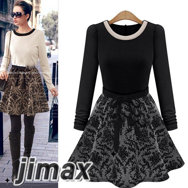 ラウンドネックフレアワンピース ホワイトデー