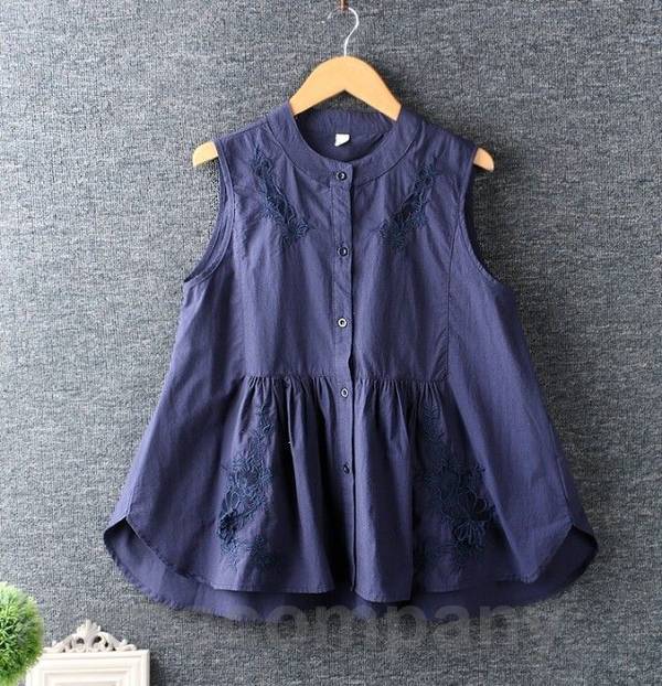 ノースリーブ ブラウス レディース トップス 春夏 ティアード チュニック Aライン 袖なし ノーカラー シンプル カジュアル 夏 白 花柄 刺繍 おしゃれ 大人可愛い ホワイト ネイビー 20代 3 8,293円