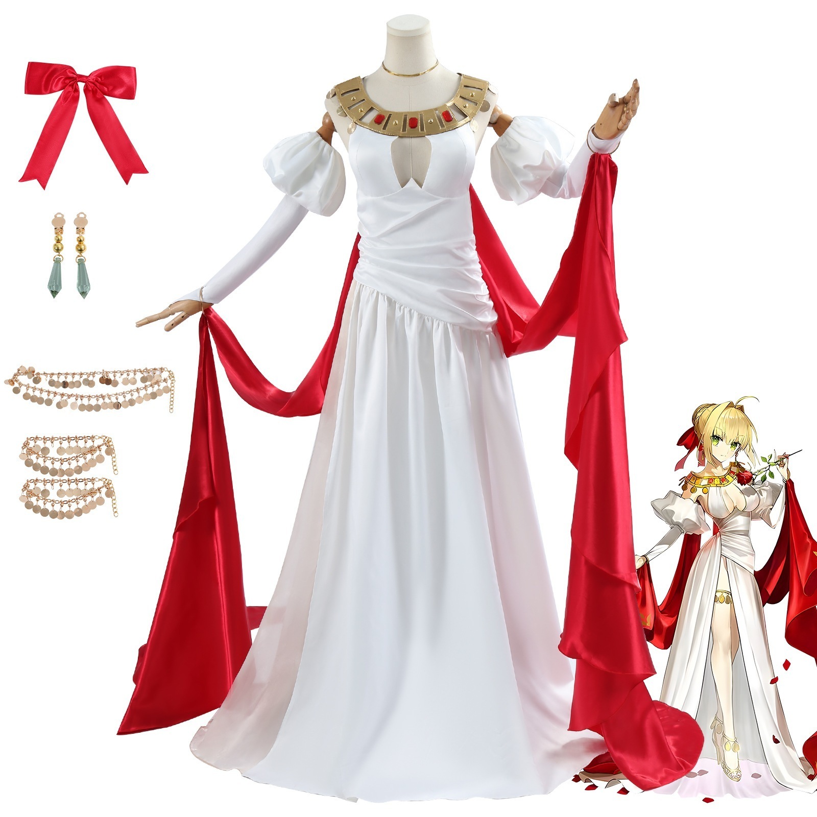 【人気爆売れ】Fgofate服ネロドレススカートcos コスプレ コスチュームsaber英霊正装ゲームcいしょう女 にじげん