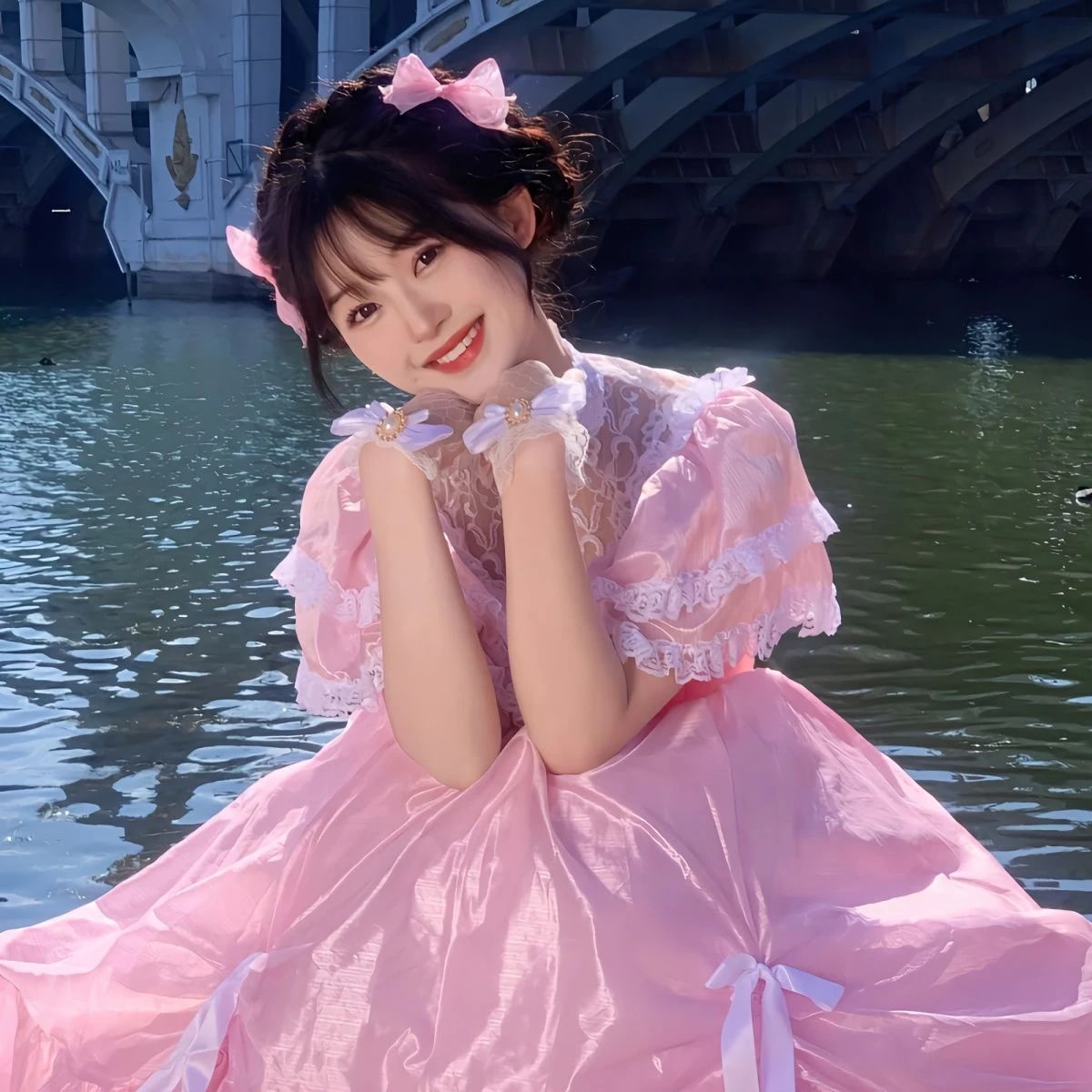 和服コスチュームコスチュームレースカラーピンク宮殿風甘い胸のエスケーププリンセスドレス女性夏初恋スカート妖精