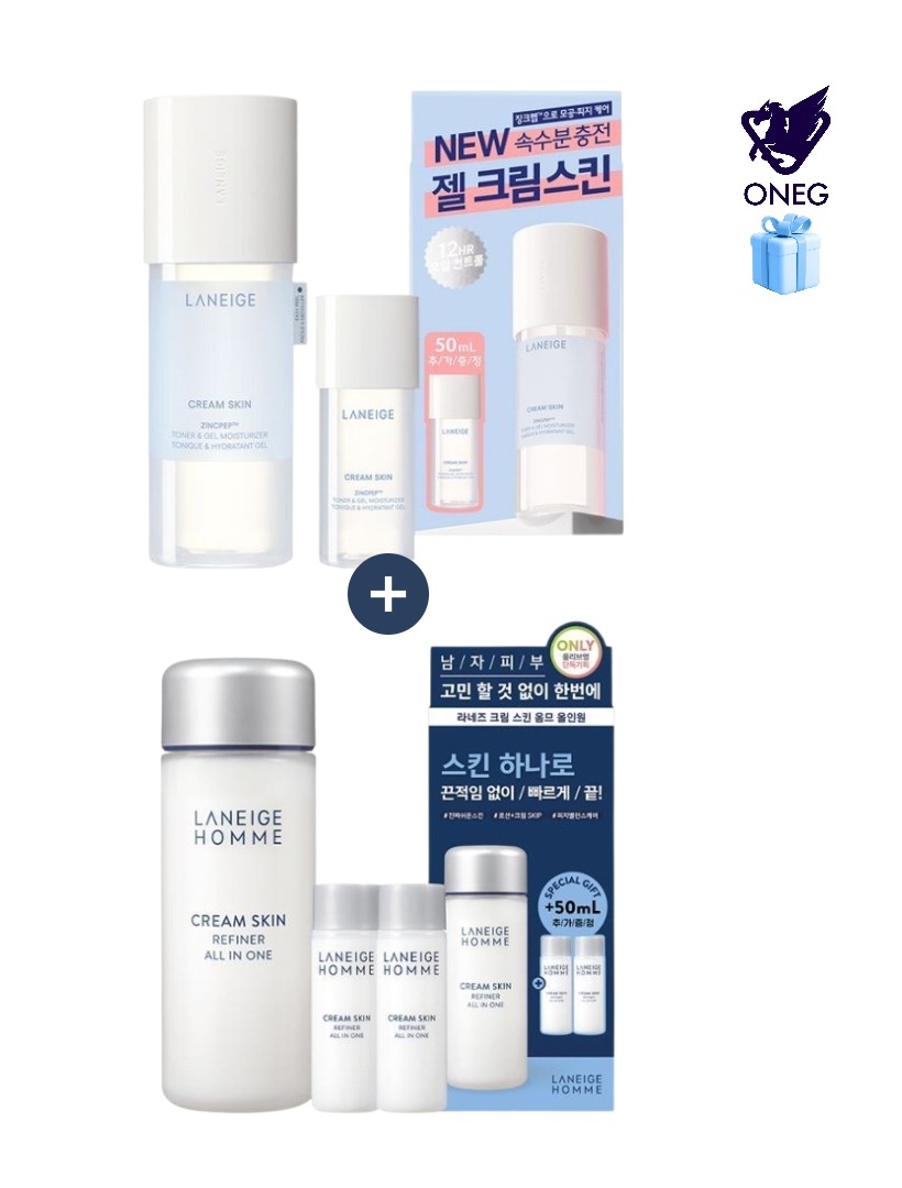 [NEW/企画商品] ジェル クリーム スキン 170ml 企画(+50ml)+ オム クリーム スキン オム オールインワン 150ml（+25+25ml）/韓国コスメ/男性スキンケア/保湿/BTS