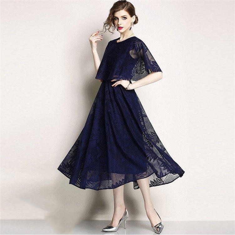 ワンピース レディース 春夏 マキシワンピース ワンピ レースドレス きれいめ 半袖 上品 着痩せ オシャレ