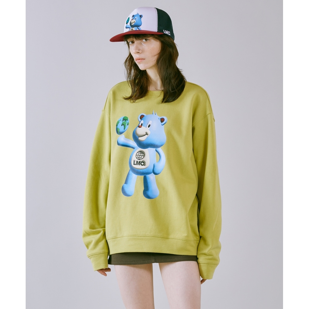 LMC 3D BEAR スウェットシャツ ライトオリーブ