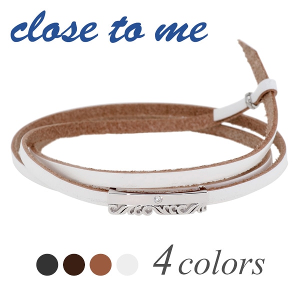 close to me アラベスク 唐草 ジルコニア レザー レディースブレスレット レディース