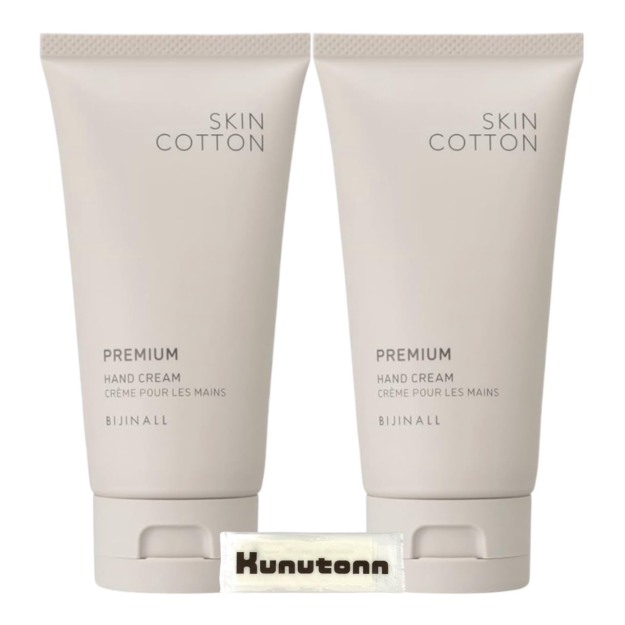 スキンコットン 濃厚リペア プレミアムハンドクリーム キンモクセイの香り 60g 2本セット 手荒れ 高保湿 + Kunutonnオリジナルロゴ入りhおしぼり付