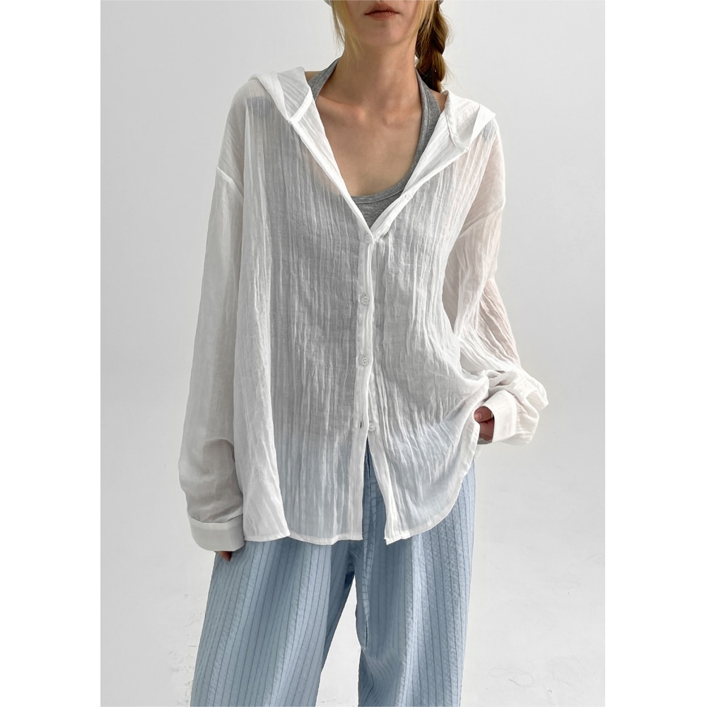 ブラックアップ モリンツ シースルー フードシャツ