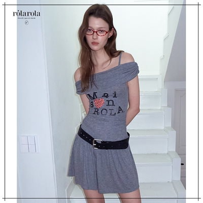 【ROLAROLA】 OFF SHOULDER JERSEY ONE PIECE MELANGE GRAY ワンピース 正規品 10,795円