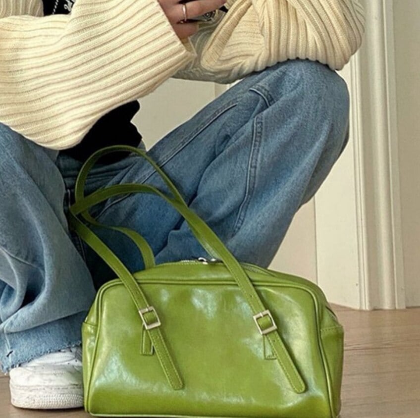 ボストンバッグ ミニショルダーバッグ レディース 肩掛け 旅行 オフィス 通学 通勤 マザーズバッグ お泊まり フェイクレザー 無地 グリーン ブラック 韓国 モテ コーデ ロングシーズン イベント