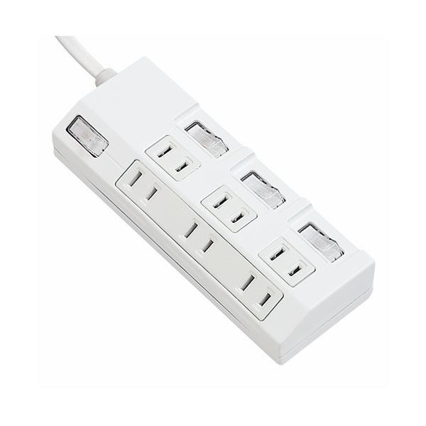 （まとめ） パナソニック ザタップマルチ 一括個別スイッチ付 2P6個口 ホワイト 3.0m WHA29363WKP（1個） 2セット