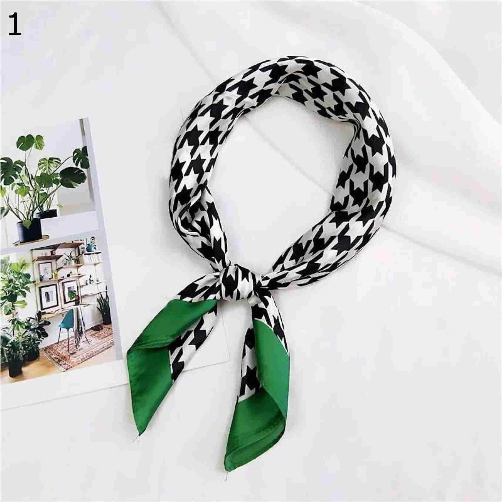 【20%OFFクーポン～】女性用ポリエステルスカーフエレガントなパターンプリントサテンスモールスクエアラップスカーフ多機能ショール スカーフ (Color : Yellow Size : 70x7