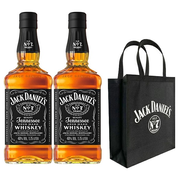 【正規品 1750ml2本 オリジナルトートバッグ付】ジャック ダニエル ブラックラベル オールド No.7 テネシーウイスキー 正規代理店輸入品