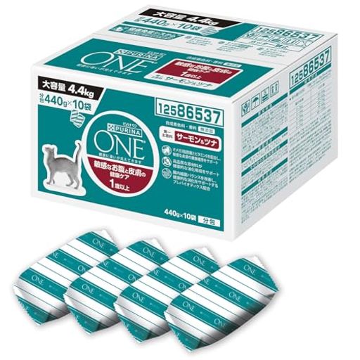 ピュリナ ワン キャット ドライ 敏感なお腹と皮膚の健康ケア サーモン&ツナ 1歳以上 4.4KG(440GX10袋入)