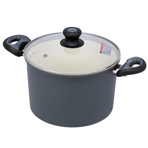 LIV PLUS 両手鍋 22cm シチューポット セラミック IH ガス火対応 ダークグレー ND-3618 アリエッタセラミック