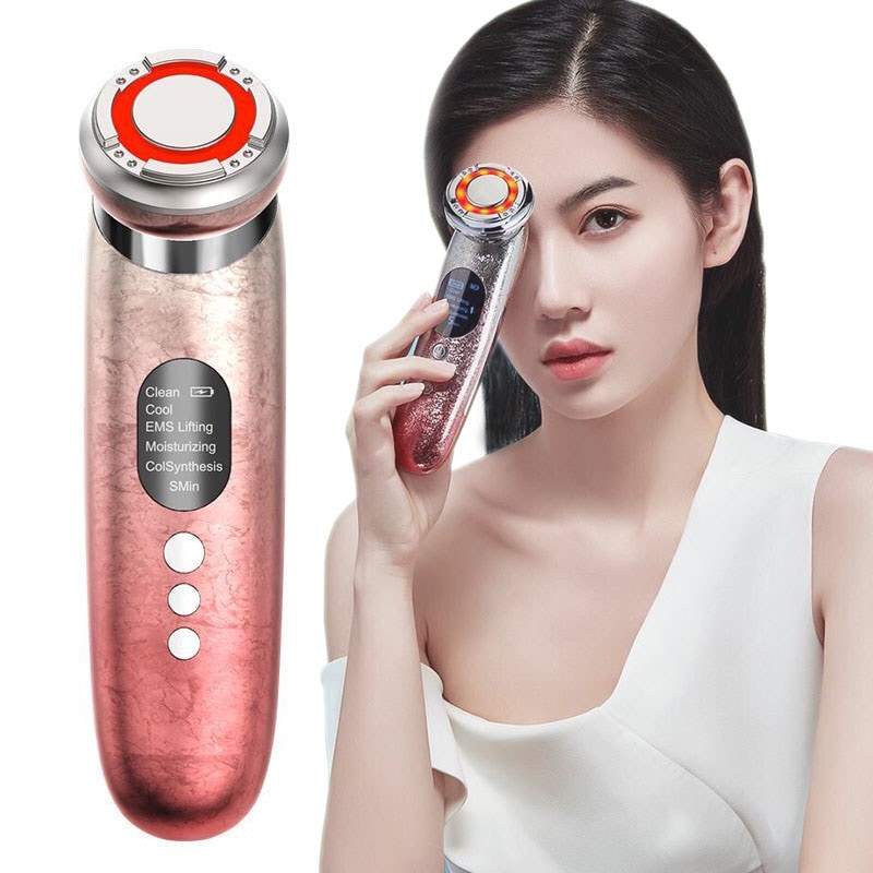 【爆発品】美顔器 LED RF EMS 超音波美顔器 イオン クレンジング 超音波 ほうれい線 メイク 落とし たるみ リフトアップ シミ 毛穴 光エステ 目元ケア 角質ケア 温熱 冷感 小顔 美肌