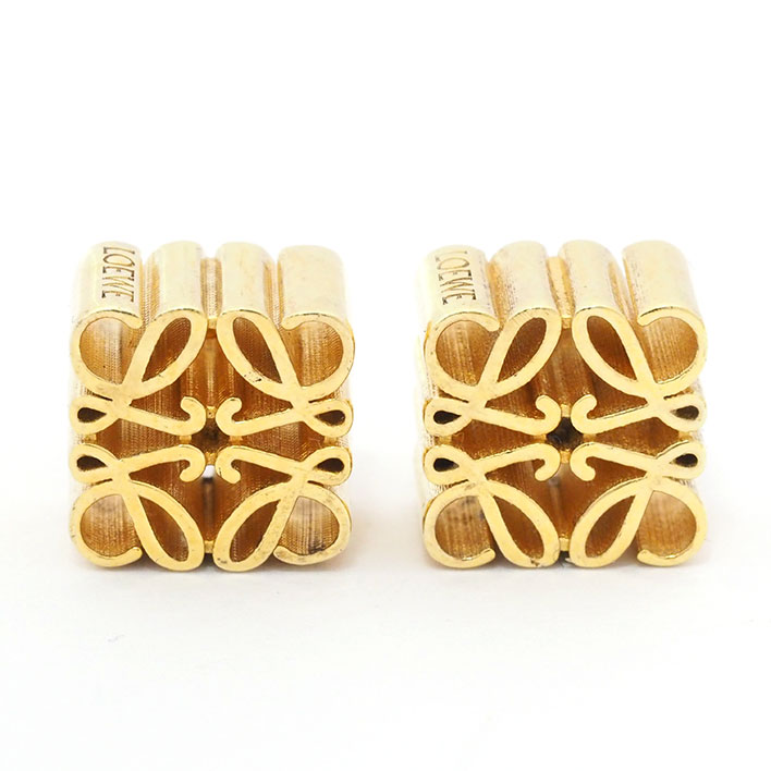 【美品】ロエベ アナグラム 透かし スタッドタイプ J821239X04 シルバー925 【ピアス】