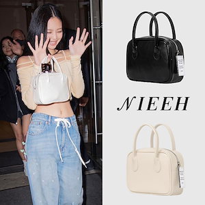 ♡)韓国 NIEEH BLACK スクエアバッグ 美品-