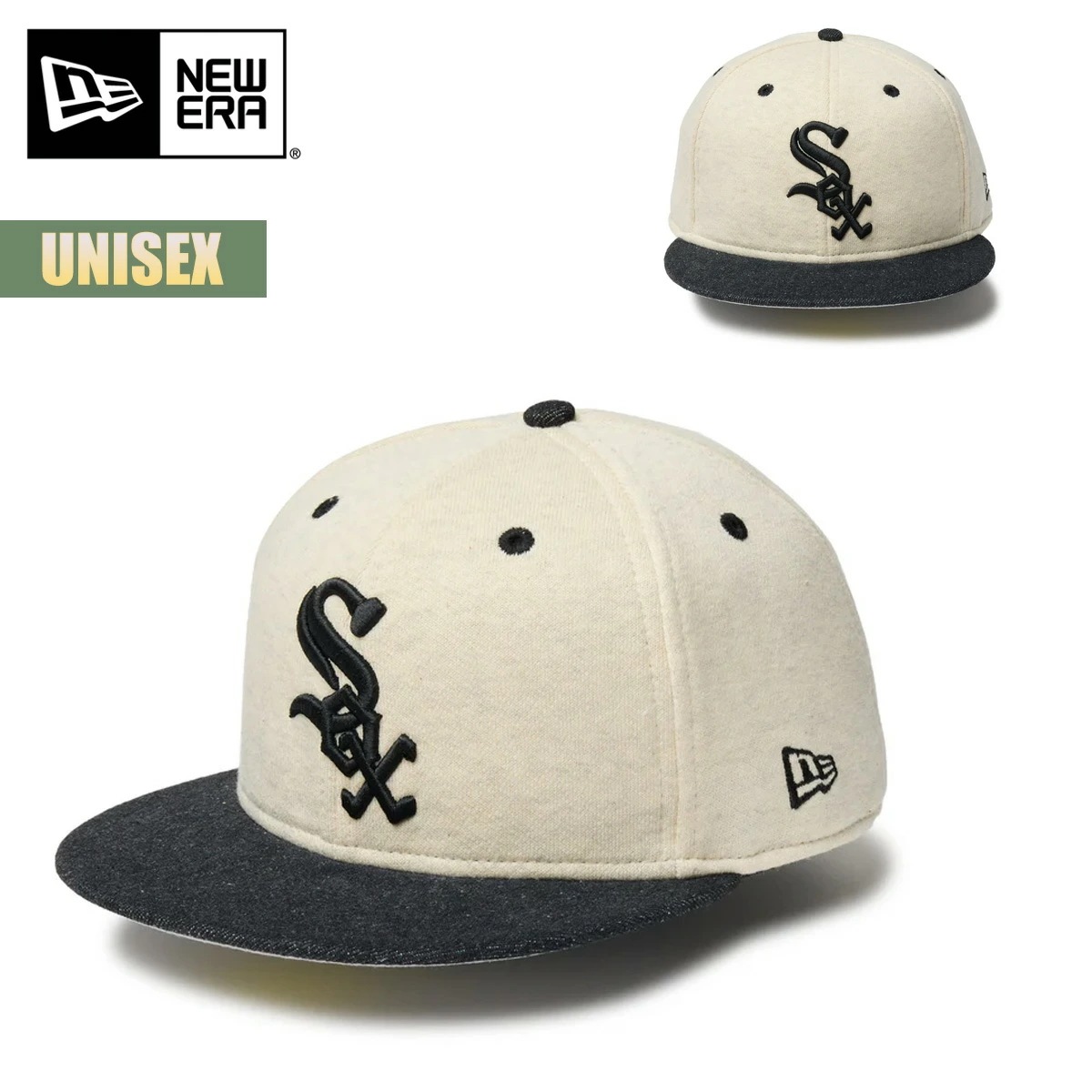 キャップ 帽子 59FIFTY MLB Oatmeal Heather シカゴ・ホワイトソックス オートミール ブラックバイザー ユニセックス ストリート ヴィンテージ調 杢 メジャー ロゴ
