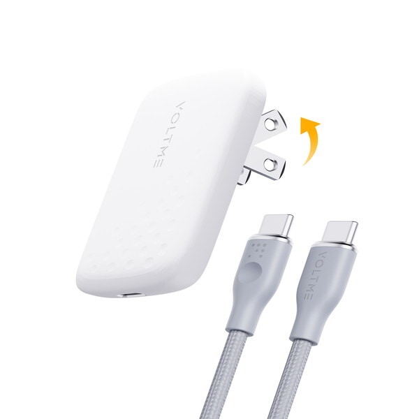 VOLTME V2154WH ホワイト レボ 30 EVO 30W Type-C 折りたたみ式充電器 ケーブル付き