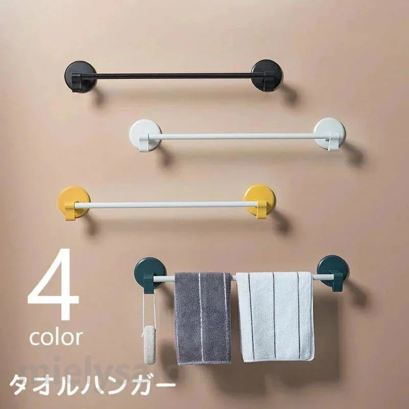 バス用品 貼り付け タオル掛け 黄 ベランダ タオルラック フック付き 白 便利 タオルハンガー バス 小物掛け 玄関 黒 簡単 お風呂 洗面所 台所 キッチン 穴あけ不要 浴室 青