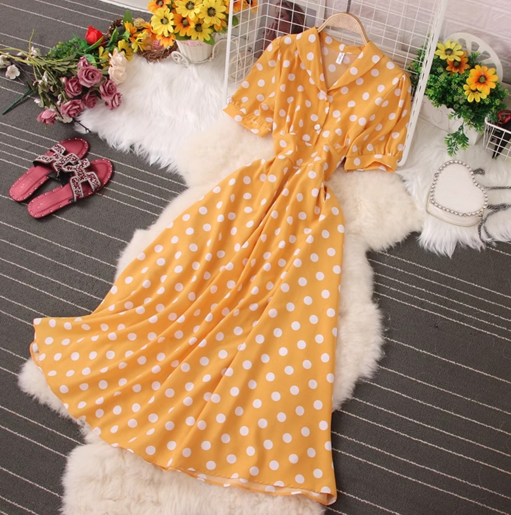 ワンピース レディース ロング マキシ 半袖 Vネック 襟付き フレア Aライン フェミニン リボン ウエストマーク かわいい 大人可愛い きれいめ 上品 おしゃれ ガーリー エレガント 存在感