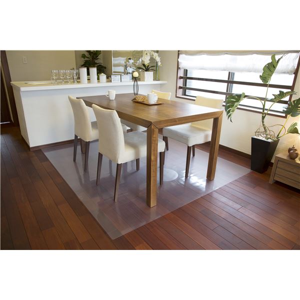 フロアマット 連結タイプ 約180cmx300cm （90x300 2枚） 日本製 密着性軽減 アキレス NEO 抗菌SIAA 透明 ダイニング 保護マット