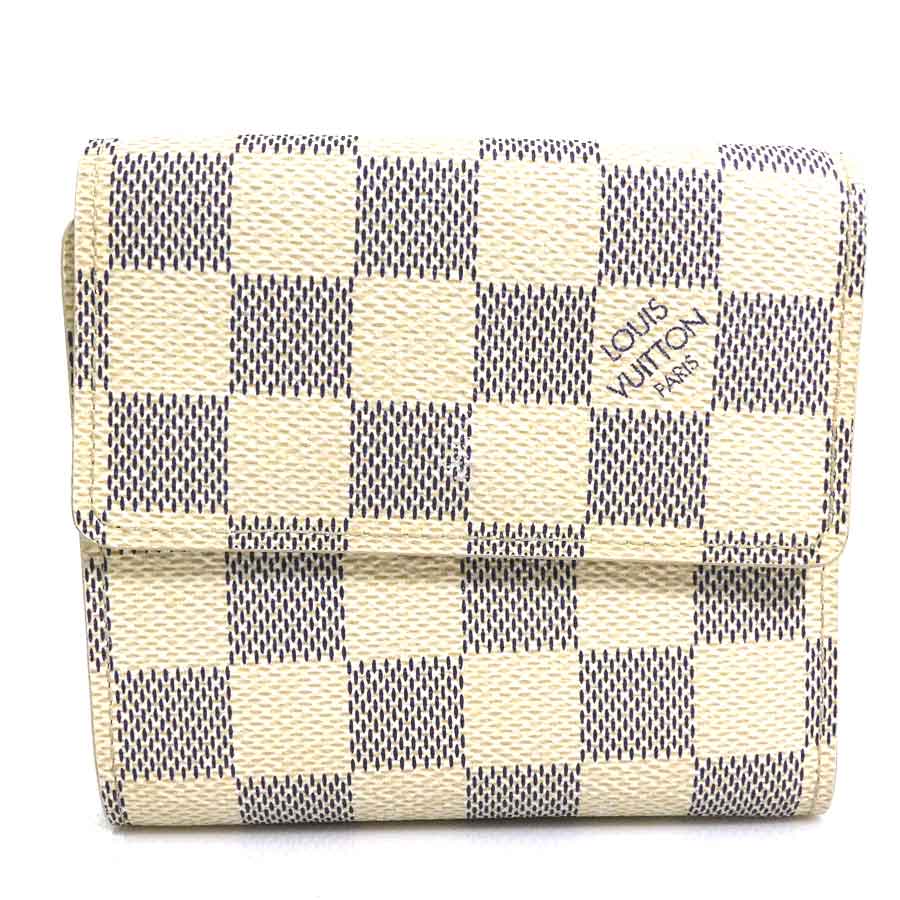 ルイ ヴィトン LOUIS VUITTON 二つ折り財布 ダミエ アズール ポルトフォイユ エリーズ ダミエアズールキャンバス アイボリー ユニセックス N61733 h32247a