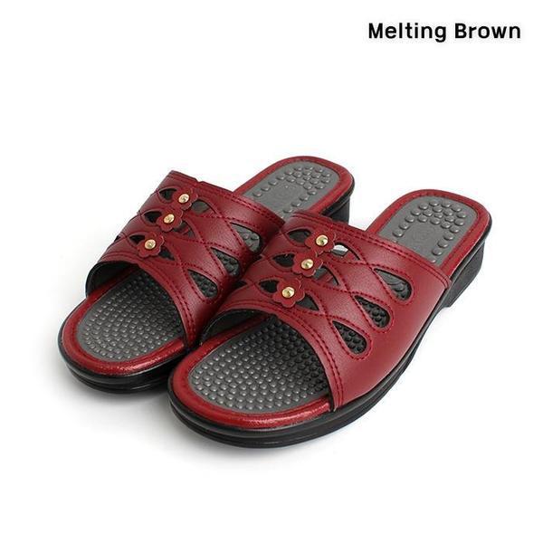 女性用デイリー スリッパ ミドルヒール オフィスシューズ 2色