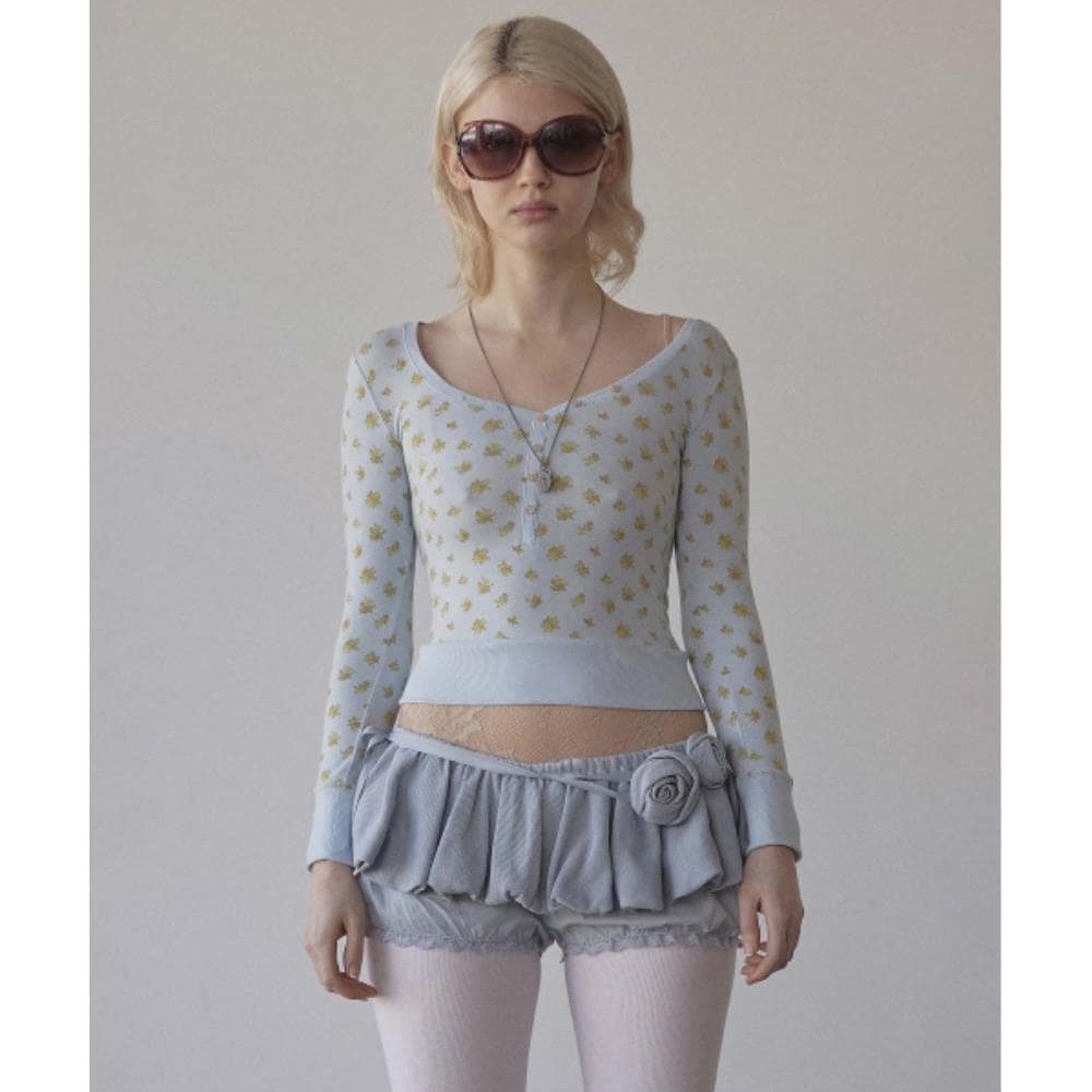 スカルプター Floral Cottage Button Henley Sky SC25S223BL