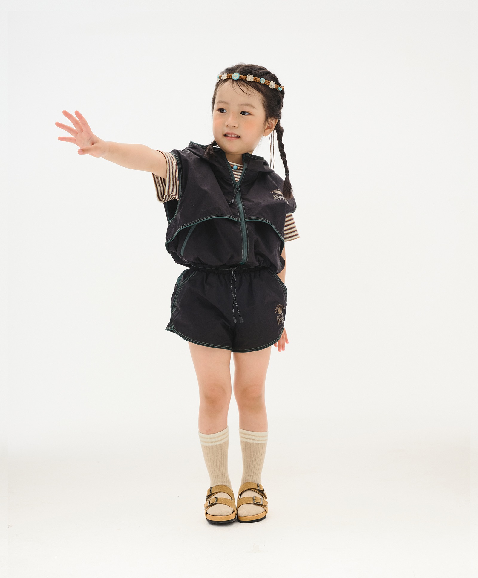 ICE-UP VEST + SHORT SET_KIDS [BLACK]