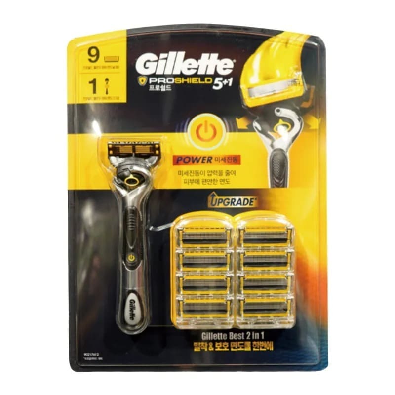 プロシールドパワー 1+9 本体 1個＋替刃 9個 Proshield Power 替え刃 髭剃り ひげそり マニュアル カミソリ 交換品 cc