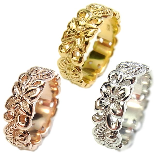 ハワイアンジュエリー リリ エグゼクティブ プラチナ 仕上げ サーフ リング 指輪 レディース メン