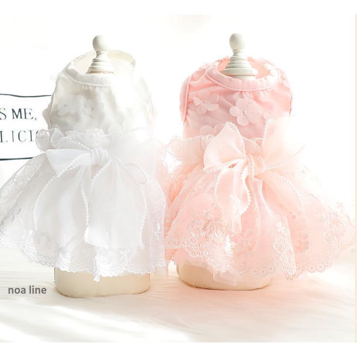 （新品買い占め中）犬 犬服 犬の服 犬用品 ドッグウェア ウェディングドレス ワンピース レース パーティードレス 結婚式 ペットウェア ペットグッズ リボン 洋服 撮影