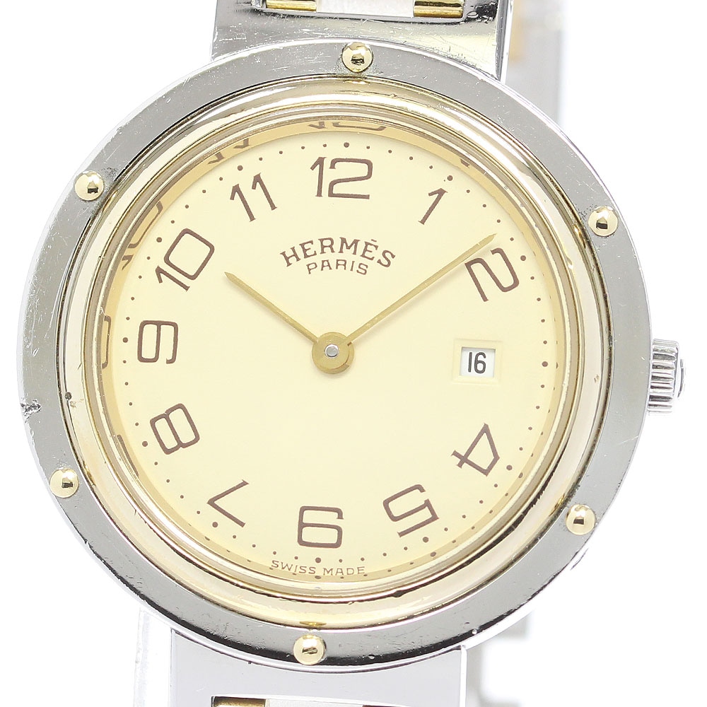 エルメス HERMES クリッパー デイト クォーツ ボーイズ _849979【中古】