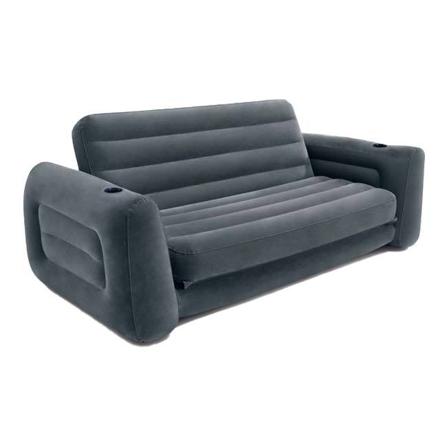 INTEX(インテックス) プルアウトソファ 空気注入式 エアソファベッド 2人用 コンパクト収納可能 屋内専用 66552NP-チャコールグレー(23y11m)