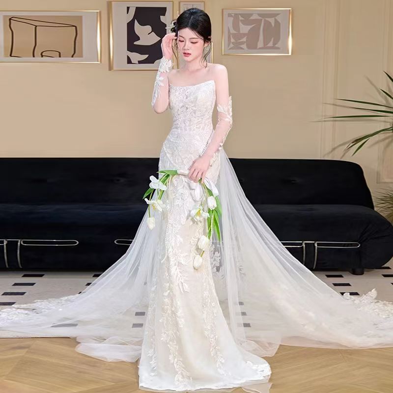 パーティードレス ウェディングドレス 新作 白 高級感 ロングワンピース 結婚式 花嫁 成人式 お呼ばれ ウェディング 演奏会 二次会 前撮り ワンピース ロングドレス