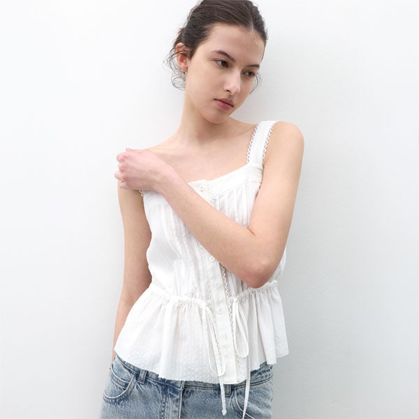 STRIPE COTTON CAMISOLE BLOUSE (BL-4417)