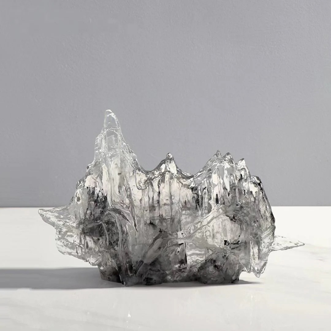 山水 装飾 オブジェ インテリア 置物 雑貨 玄関 リビング 寝室 おしゃれ ホームデコ 芸術 モダン シンプル 透明 クリア