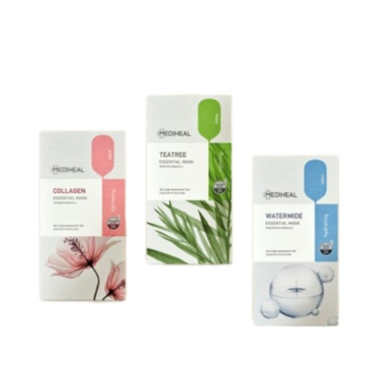 [Mediheal] メディヒール ベストセラー マスクパック 3種 10 + 10 + 10枚SET（ティーツリー+コラーゲン+ウォーターマイド）