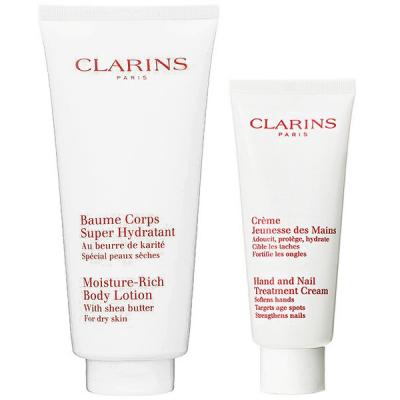 【セット】 クラランス CLARINS 全身美肌ケアセット (ハンド/ネイル トリートメント クリーム 100mL + モイスチャー リッチ ボディローション 200mL)