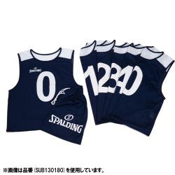 【新品/在庫あり】SPALDING バスケットボール ビブス6枚セット（No.6-11） ネイビー フリーサイズ SUB130720NV