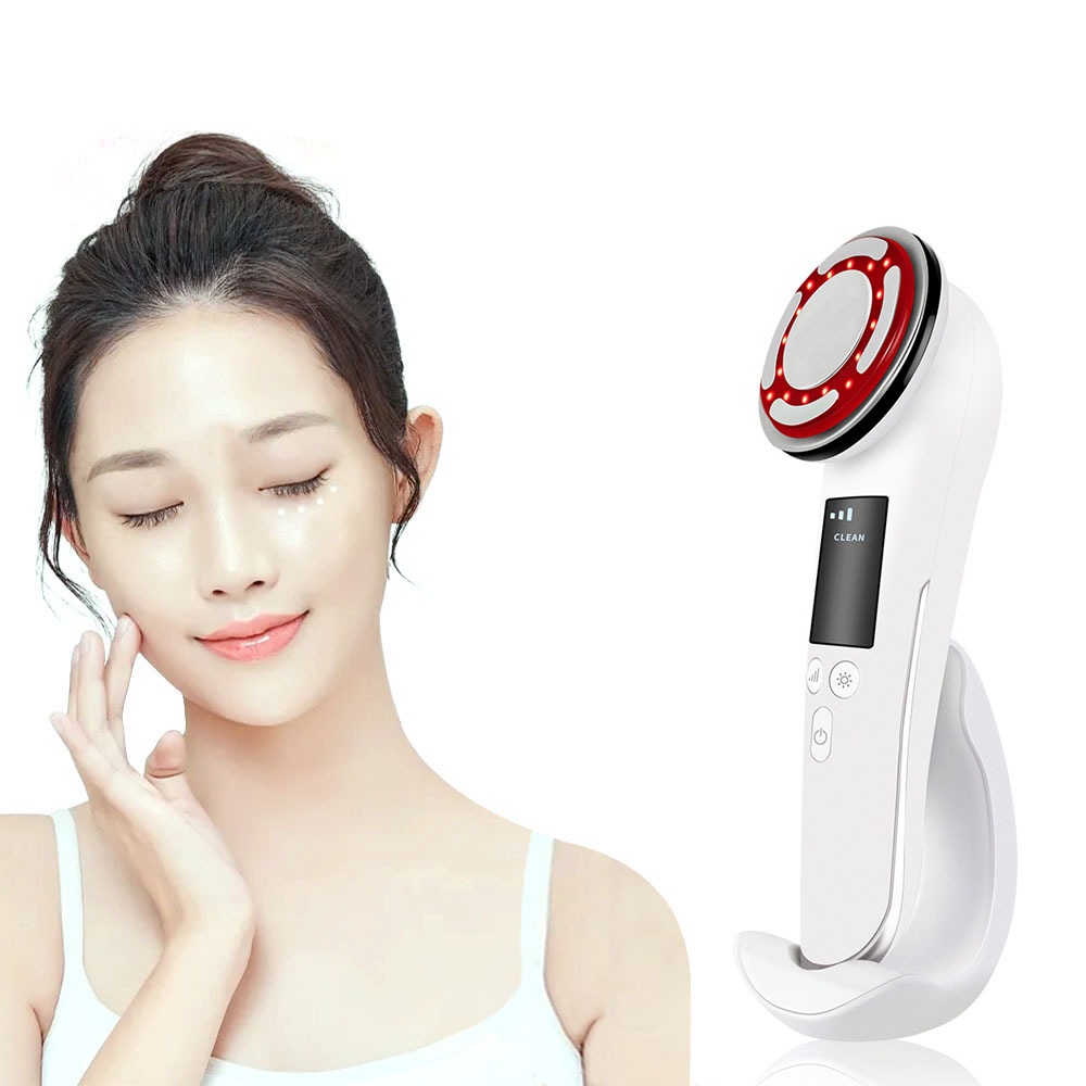 最新進化版美顔器 ems パルス機能 温冷ケア 超音波美顔器 16LED 3色 光エステ 3段階レベル 温冷美顔器 イオン 毛穴 小顔 フェイスケア 1台8役 多機能美顔器