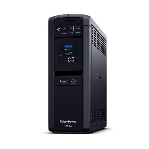 CYBERPOWER (サイバーパワー) CP1200PFCLCDJP 無停電電源装置 UPS ラインインタラクティブ給電/正弦波 1200VA/780W ホームオフィス向け 角度調節可能カラー液晶画