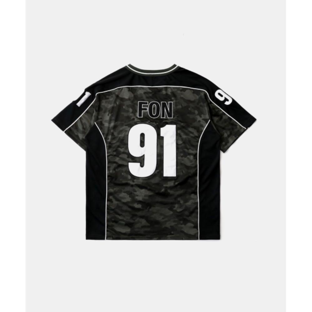 BADBLOOD FON V-neck Jersey Short Sleeve Green Camo w-tee